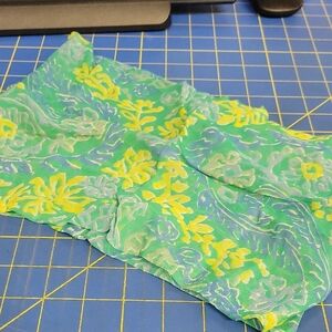 Vintage Sheer Green Yellow Infinity 30" x 10" Scarf